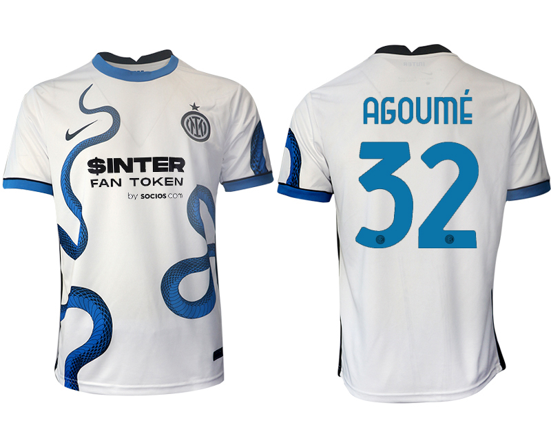 Men 2021-2022 Club Inter Milan away aaa version white #32 Soccer Jersey->inter milan jersey->Soccer Club Jersey